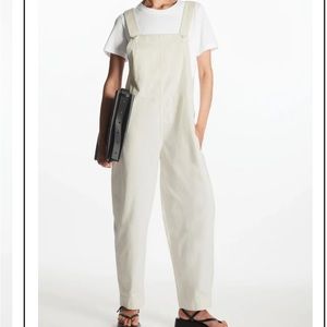 COS Off-White Barrel Leg Overalls Dungarees